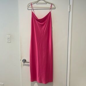 NWT Tahari Pink Satin Midi Dress